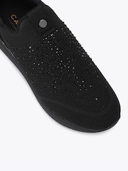 Carvela Black Arezzo Knit Embellished Trainers - Image 4 of 4