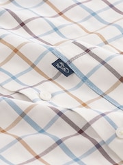 Ecru White/Blue Tattersall Easy Iron Button Down Oxford Shirt - Image 7 of 7