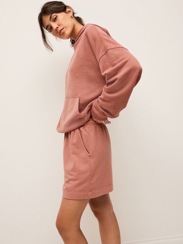 Pink Washed Bermuda Knee Jersey Shorts - Image 1 of 6