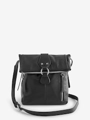 Black Utility Style Messenger Bag - Image 5 of 8