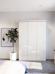Wiemann Peyton Rustic Oak / White Glass Semi Fitted Triple Wardrobe - Image 1 of 4