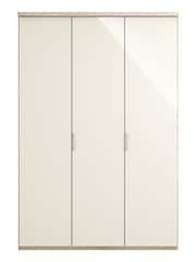 Wiemann Peyton Rustic Oak / White Glass Semi Fitted Triple Wardrobe - Image 2 of 4