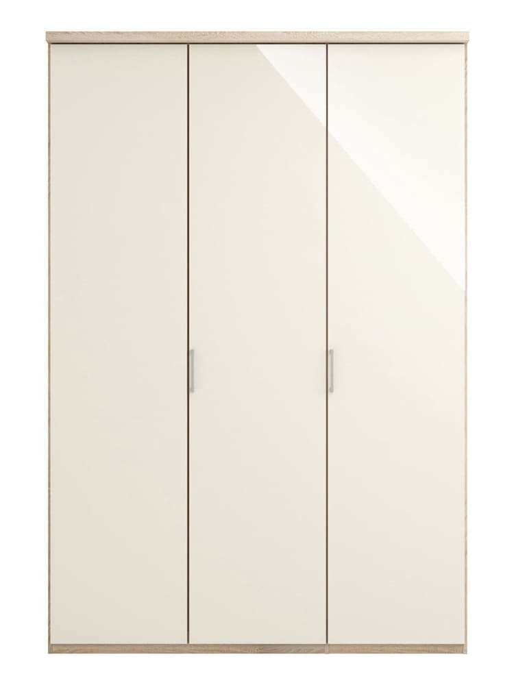 Wiemann Peyton Rustic Oak / White Glass Semi Fitted Triple Wardrobe - Image 2 of 4