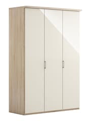Wiemann Peyton Rustic Oak / White Glass Semi Fitted Triple Wardrobe - Image 3 of 4