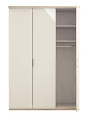 Wiemann Peyton Rustic Oak / White Glass Semi Fitted Triple Wardrobe - Image 4 of 4