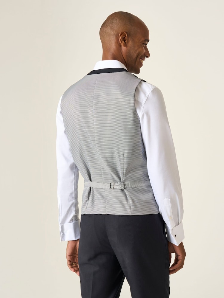 Skopes Black Newman Check Tailored Fit Suit Waistcoat - Image 2 of 5