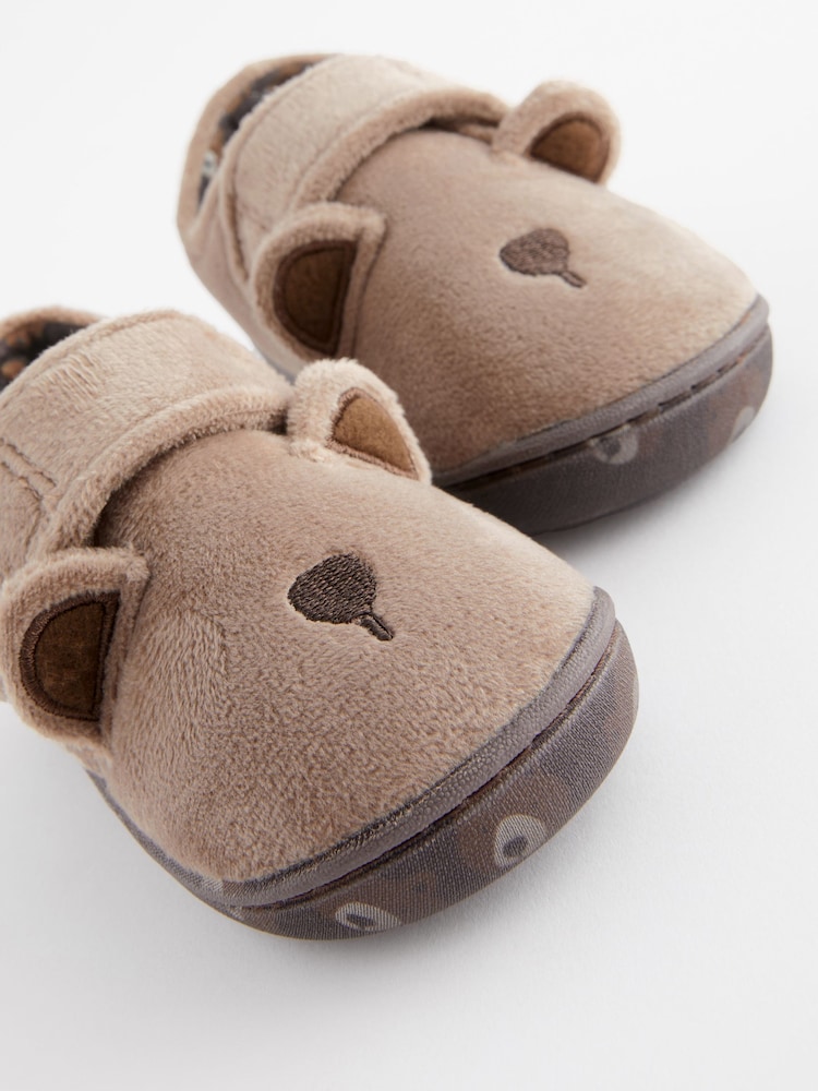Brown Bear Touch Fastening Cupsole Slippers - Image 5 of 5