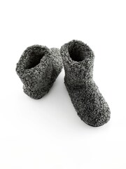 Charcoal Grey Warm Lined Slipper Boots - Image 3 of 7
