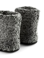 Charcoal Grey Warm Lined Slipper Boots - Image 4 of 7