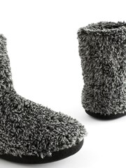 Charcoal Grey Warm Lined Slipper Boots - Image 7 of 7