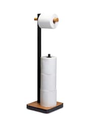 Croydex Freestanding Black Bamboo Toilet Roll Holder - Image 2 of 4