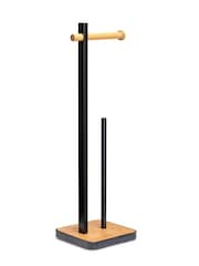 Croydex Freestanding Black Bamboo Toilet Roll Holder - Image 3 of 4