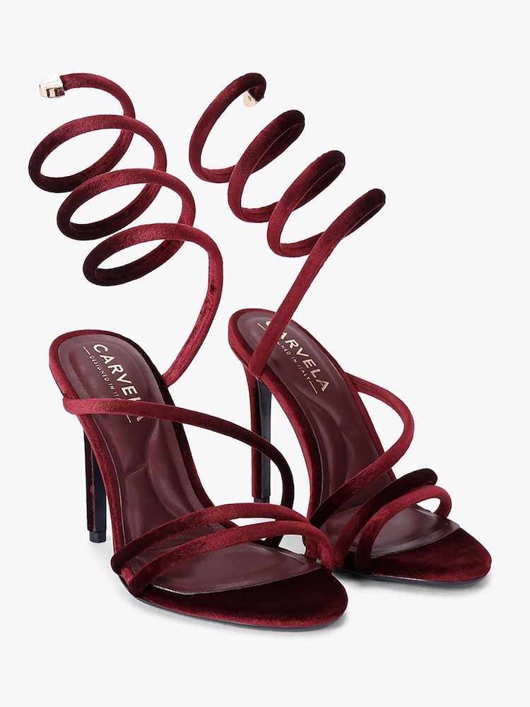 Carvela Red Spiral Heeled Sandals - Image 2 of 4 Carvela Red Spiral Heeled Sandals - Image 2 of 4