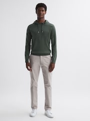 Reiss Ivy Green Holland Merino Wool Drawstring Hoodie - Image 2 of 4