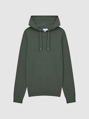 Reiss Ivy Green Holland Merino Wool Drawstring Hoodie - Image 4 of 4