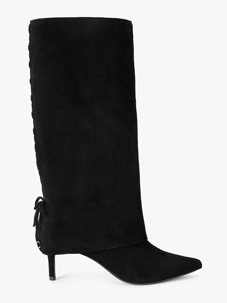 Carvela Black Vittoria Cuff Suede Knee Boots - Image 2 of 5 Carvela Black Vittoria Cuff Suede Knee Boots - Image 2 of 5