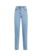 Long Tall Sally Blue Diamante Embellished Pocket UNA Stretch Mom Jeans - Image 4 of 5