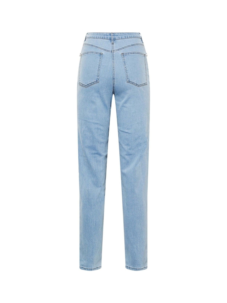 Long Tall Sally Blue Diamante Embellished Pocket UNA Stretch Mom Jeans - Image 5 of 5