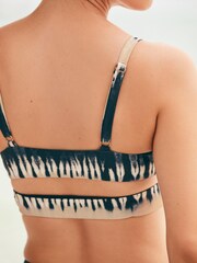 Navy/Neutral Tie Dye Cut Out Bikini Top - Image 5 of 6