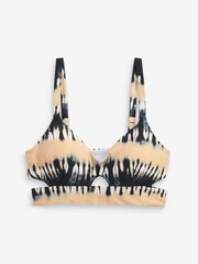 Navy/Neutral Tie Dye Cut Out Bikini Top - Image 6 of 6