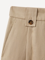 Reiss Light Khaki Leila Linen Front Pleat Trousers - Image 6 of 6