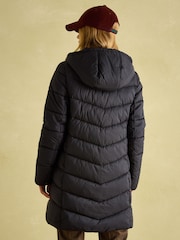 Joules Moorsdale Black Mid Length Showerproof Padded Coat - Image 2 of 7