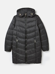 Joules Moorsdale Black Mid Length Showerproof Padded Coat - Image 7 of 7