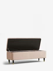 Opulent Velvet Blush Pink Storage Ottoman Blanket Box - Image 4 of 6