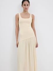 Mango Yellow Mixed Midi Dress - Image 3 of 7