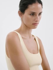 Mango Yellow Mixed Midi Dress - Image 4 of 7