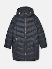 Joules Moorsdale Navy Mid Length Showerproof Padded Coat - Image 10 of 10