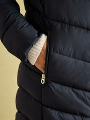 Joules Moorsdale Navy Mid Length Showerproof Padded Coat - Image 7 of 10