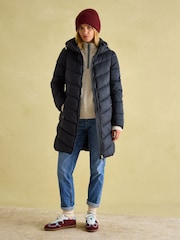 Joules Moorsdale Navy Mid Length Showerproof Padded Coat - Image 9 of 10