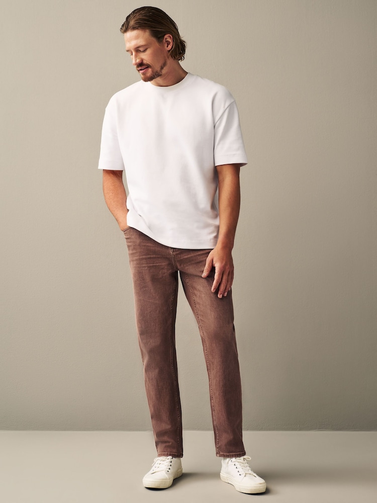 Brown Rust Regular Fit Overdyed Denim Jeans - Image 2 of 8