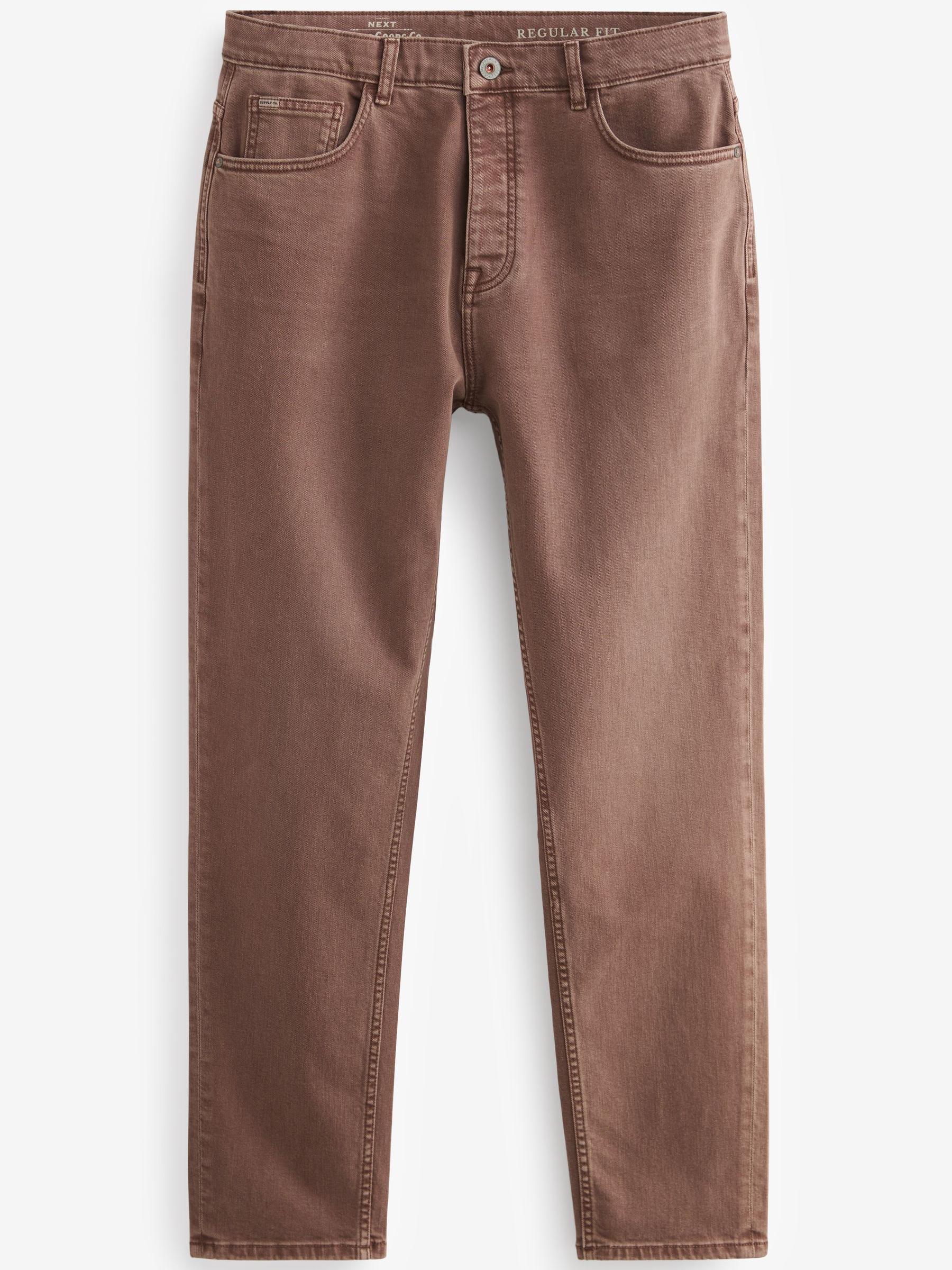 Buy Brown Rust Regular Fit Overdyed Denim Jeans from Next Luxembourg