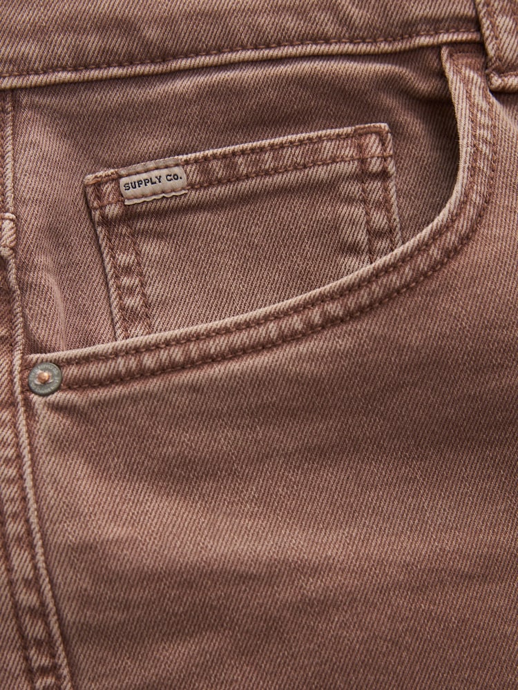 Brown Rust Regular Fit Overdyed Denim Jeans - Image 8 of 8