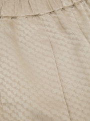 Reiss Champagne Neutral Dia Jacquard Pleated Tapered Trousers - Image 8 of 8