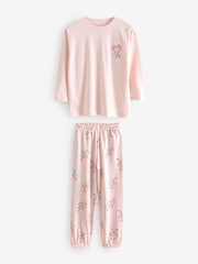 Pink/Cream 100% Cotton Reindeer Christmas Joggers (3-16yrs) - Image 7 of 8