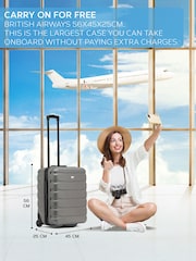 Flight Knight 56x45x25cm EasyJet Overhead 2 Wheel ABS Hard Case Cabin Carry On Hand Luggage - Image 8 of 9