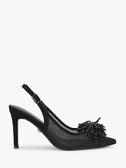 Carvela Black Lucia Sling Embellished Tassel Heeled Shoes - Image 1 of 4