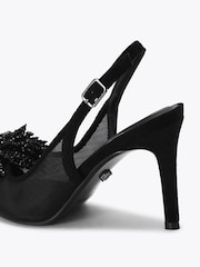 Carvela Black Lucia Sling Embellished Tassel Heeled Shoes - Image 3 of 4