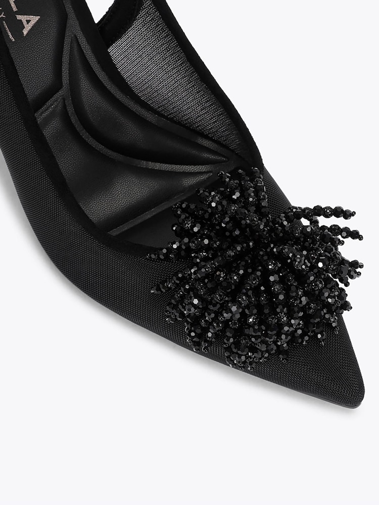 Carvela Black Lucia Sling Embellished Tassel Heeled Shoes - Image 4 of 4 Carvela Black Lucia Sling Embellished Tassel Heeled Shoes - Image 4 of 4