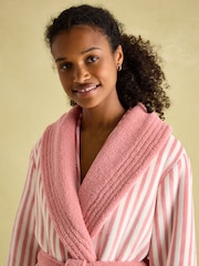 Joules Matilda Pink & White Fleece Lined Dressing Gown - Image 4 of 6