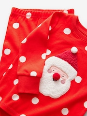 Red/Cream Spot Santa 100% Cotton Christmas Pyjamas (9mths-16yrs) - Image 7 of 8