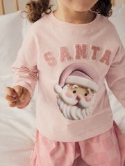 Pink Santa 100% Cotton Christmas Pyjamas (9mths-16yrs) - Image 3 of 3