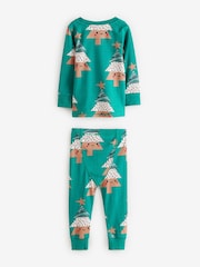 Red/Blue/Green Christmas 100% Cotton Snuggle Pyjamas 3 Pack (9mths-12yrs) - Image 11 of 13