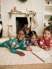 Red/Blue/Green Christmas 100% Cotton Snuggle Pyjamas 3 Pack (9mths-12yrs) - Image 2 of 13