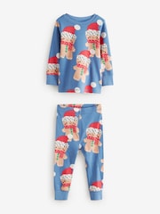 Red/Blue/Green Christmas 100% Cotton Snuggle Pyjamas 3 Pack (9mths-12yrs) - Image 8 of 13
