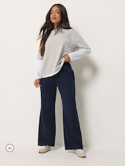 PixieGirl Petite Blue Wide Leg Joggers - Image 1 of 6