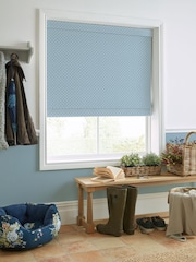 Laura Ashley China Blue Louise Star Made to Measure 100% Cotton Roman Blinds - Image 5 of 6